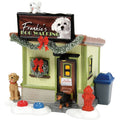 Toy dog walking business with dogs and a fire hydrant in front