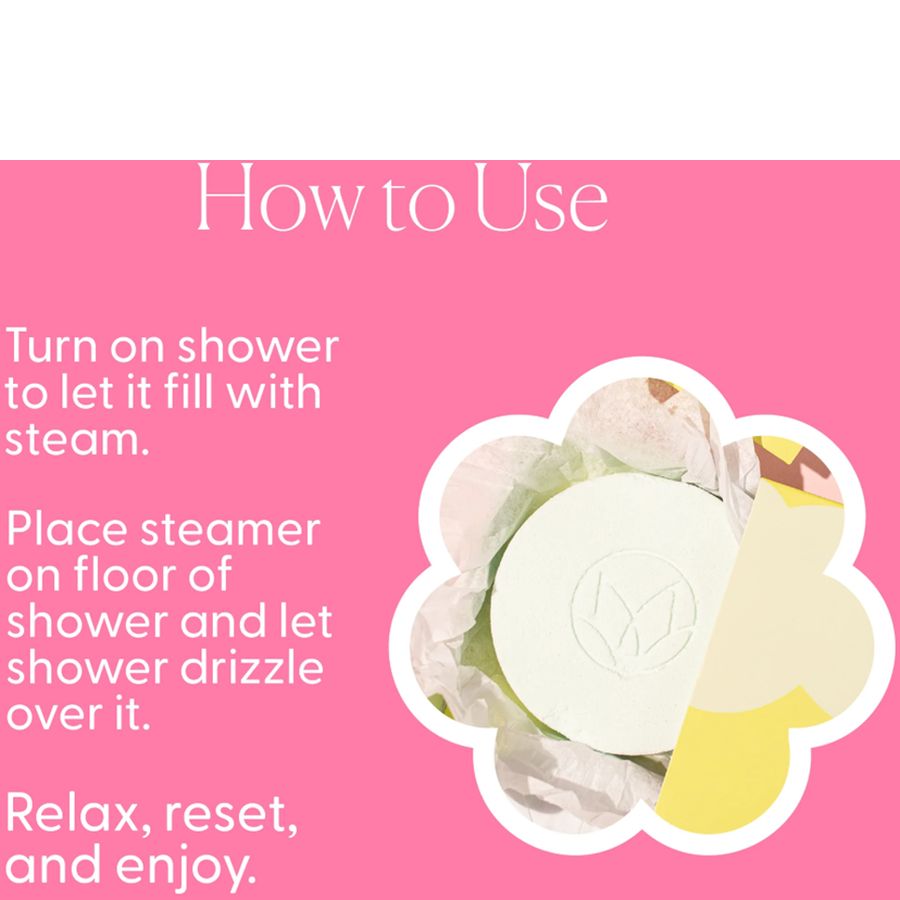 Instructions on how to use a steam product with a pink background