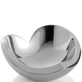 Silver bowl with a unique design on a white background