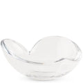 Clear glass bowl on a white background
