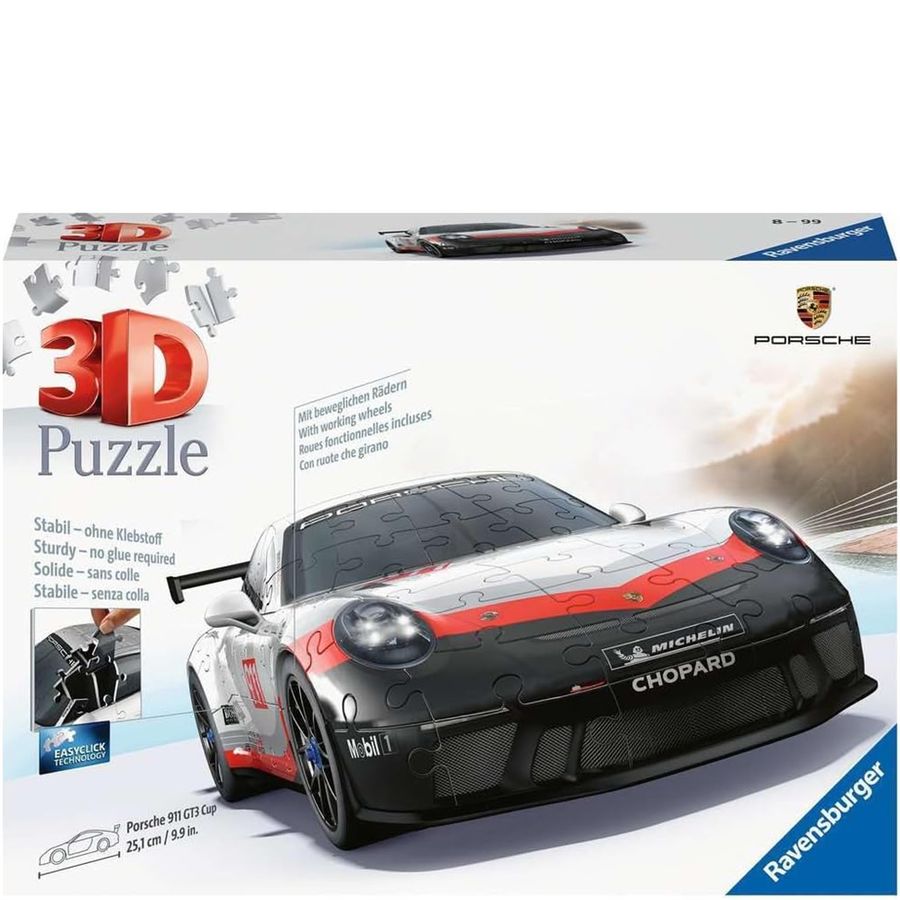 3D Porsche 911 Puzzle. Sturdy, no glue required.