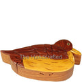 Handcrafted Carved Wood Puzzle Box with Secret Compartment, duck shaped.