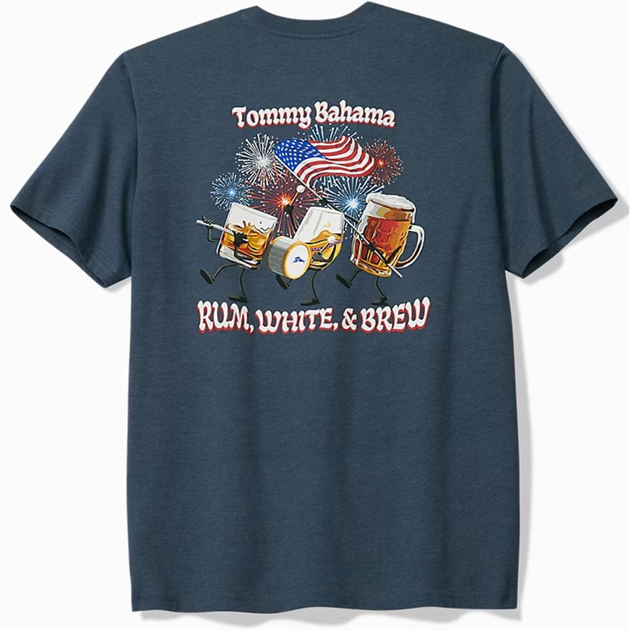 TOMMY BAHAMA Short Sleeve T-Shirt - Run White & Brew