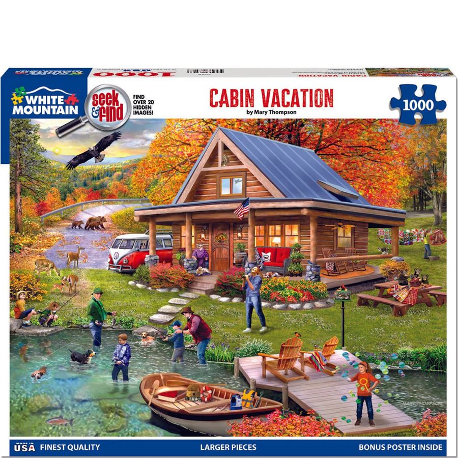 WHITE MOUNTAIN 1,000 PC Puzzle - Cabin Vacation